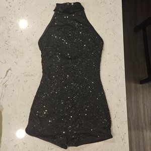 Black Balera Sequin Romper SQ3862 Size: SA